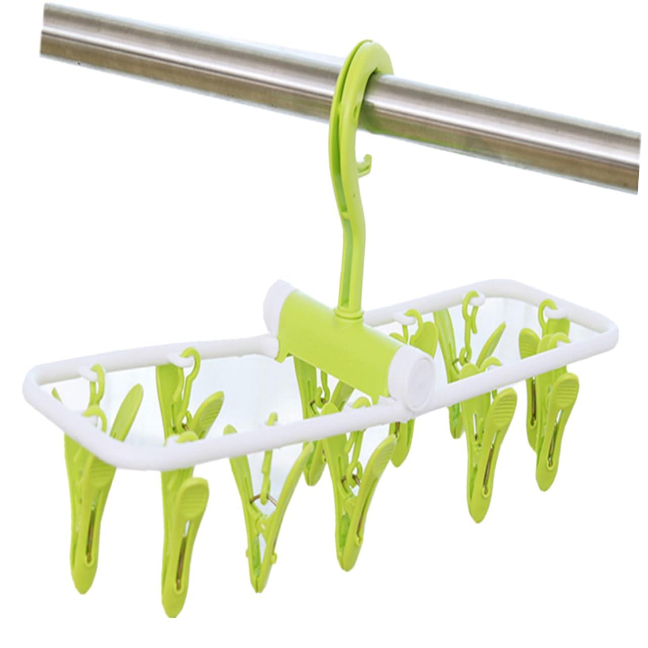 Garneck Garneck Foldable Hangers 2pcs Clip and Drip Hanger Laundry Hanger Drying Drip Hanger Baby Round Drying Rack Collapsible Hangers