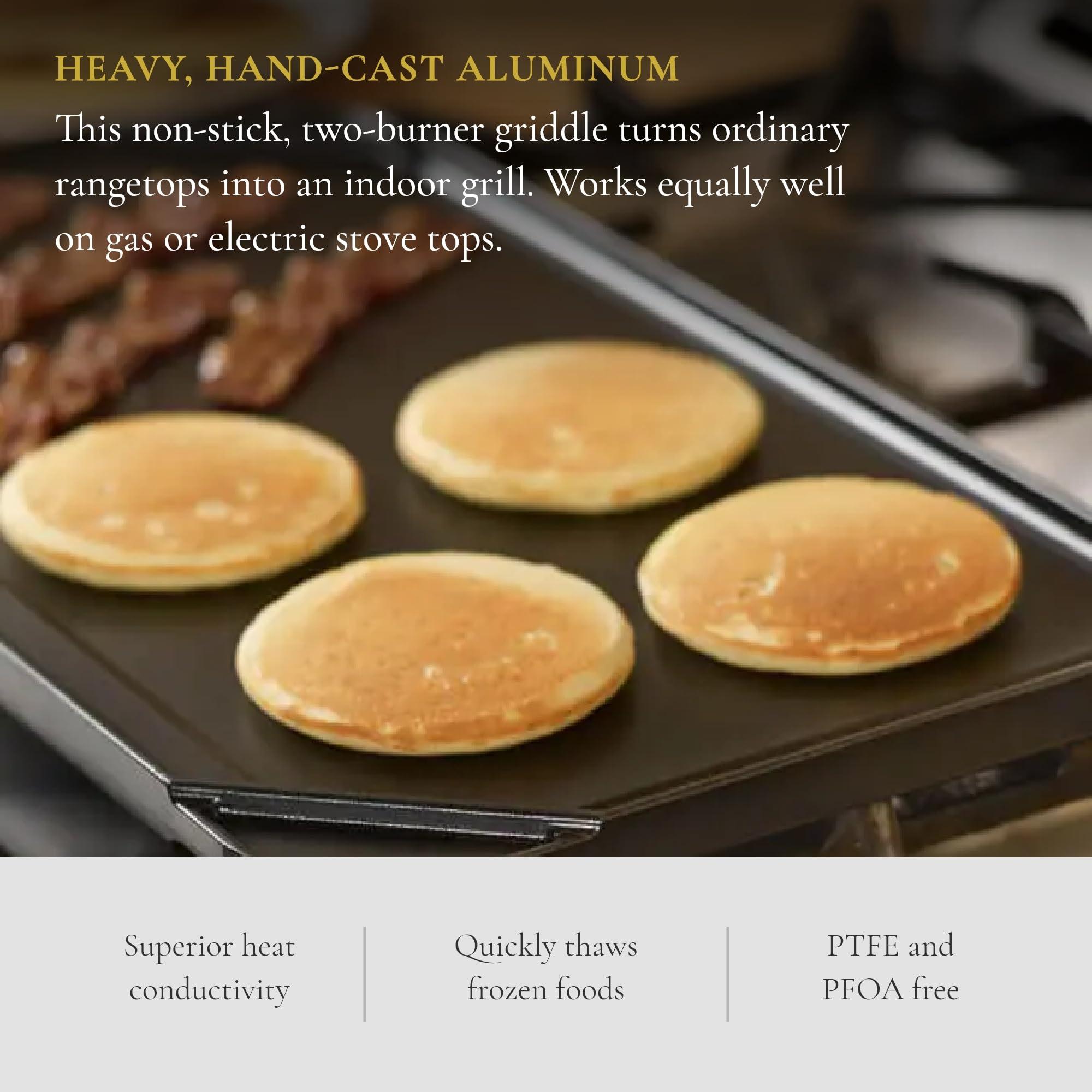 All American All American 1930 - Double Burner Reversible Grill & Griddle with Ceramic Coating - Indoor Grill Pan for Easy, Fat-Free & High-Temp Cooking - Non Stick + PTFE & PFOA Free - Made in the USA