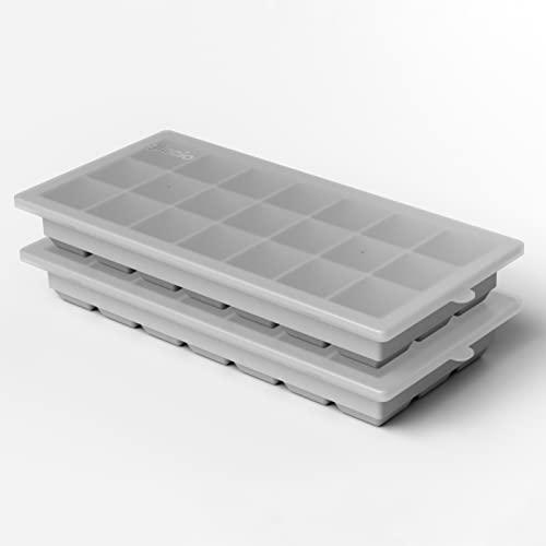 glacio Glacio Small Ice Cube Silicone Trays with Lids - BPA-Free, Flexible Ice Molds for Cocktails and Beverages - Set of 2