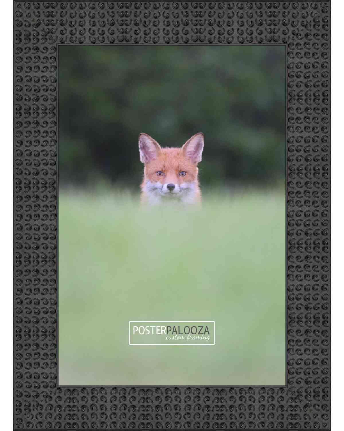 Poster Palooza Poster Palooza 14x22 Ornate Black Complete Wood Picture Frame with UV Acrylic Plexiglass, Foam Board Backing & Hardware Included