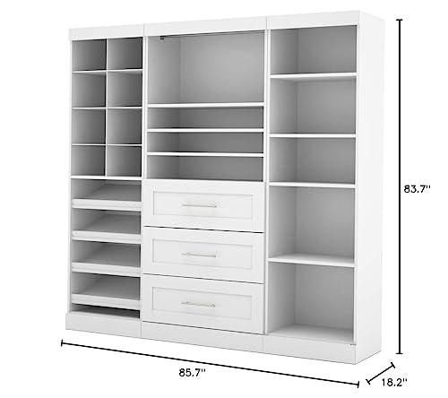 Bestar Bestar Closet Organizer System 86-inch for Walk-In Closets, Bedroom, Entryway, Pur Collection, Modern, White