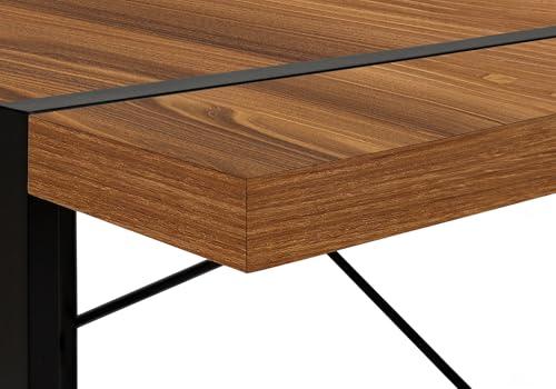 Monarch Specialties Monarch Specialties I 7655 Computer Desk, Home Office, Laptop, 48" L, Work, Metal, Laminate, Walnut, Black, Contemporary, Modern