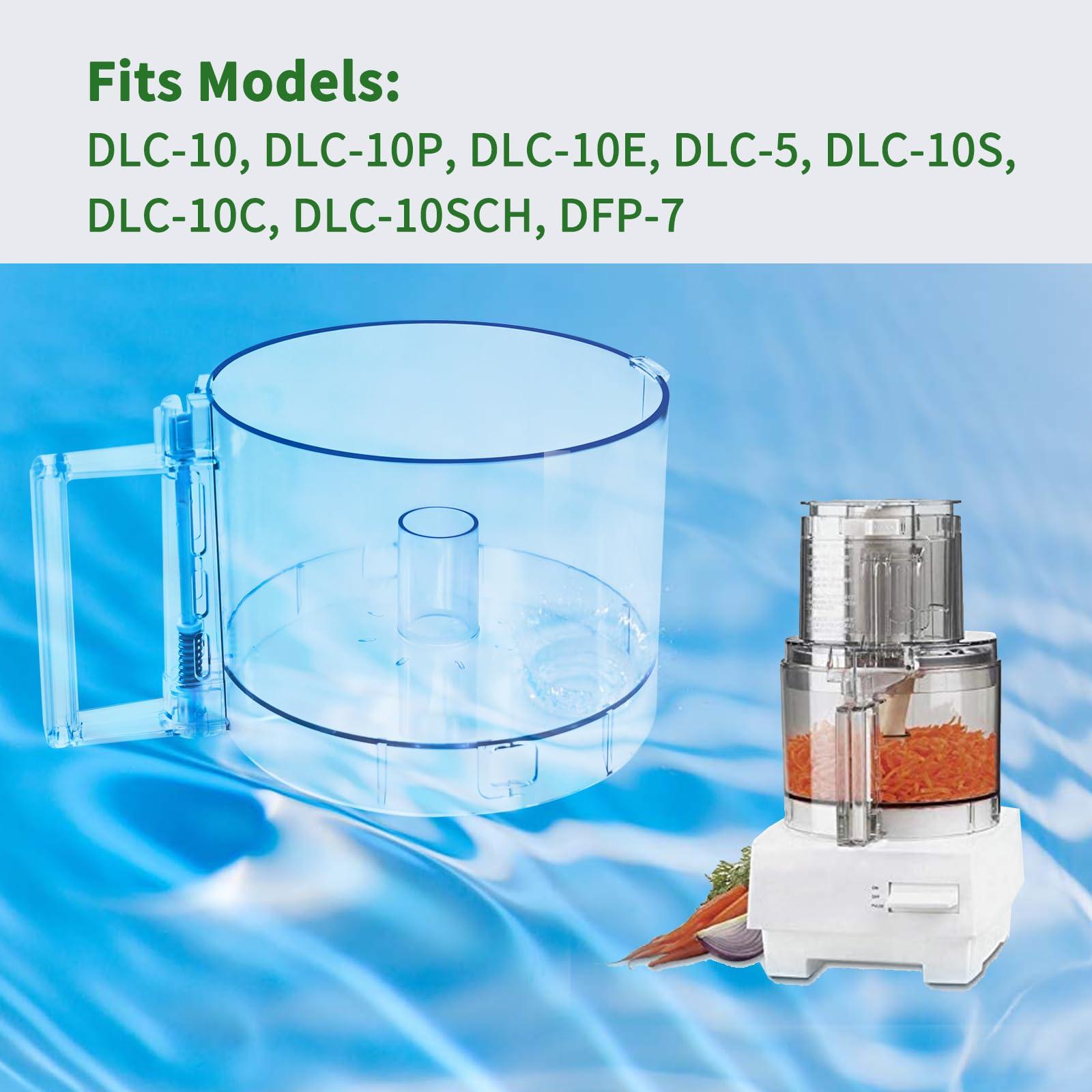 Vanshly 7-Cup Food Processor Work Bowl Compatible with Cuisinart DLC-10 Series,FP-631AGTX-1,NOTE:This bowl features 2 tabs on the top rim of the workbowl