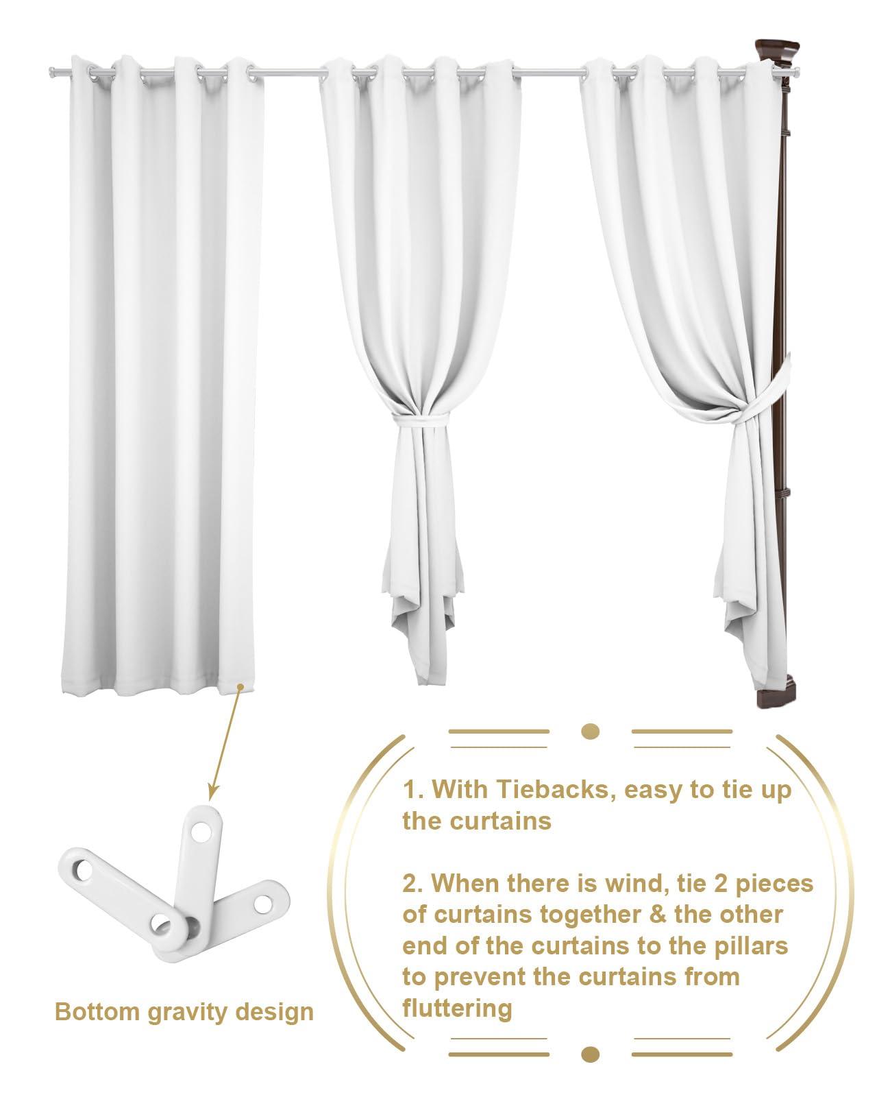 Hokiten Hokiten Summer Pineapple Outdoor Curtains for Patio, Waterproof Porch Curtain, Yellow Pineapple Fruits Grommet Privacy Drapes Curtains for Cabana, Deck, 1 Panel, 54" x 95"