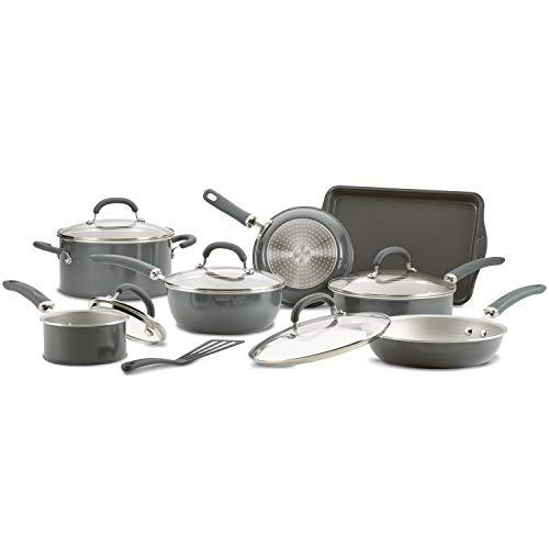 Rachael Ray Rachael Ray Create Delicious Nonstick Cookware Pots and Pans Set, 13 Piece, Gray Shimmer