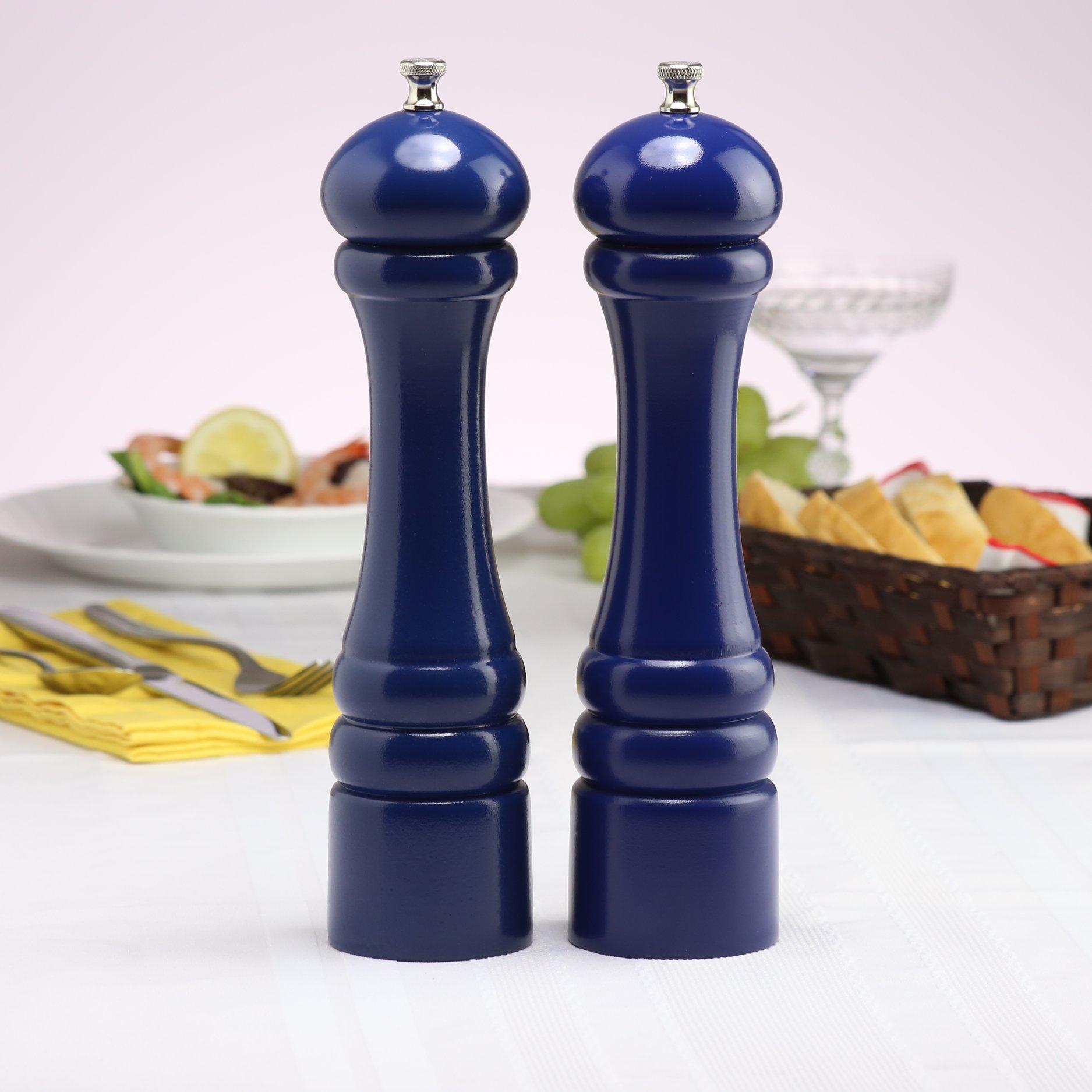 Chef Specialties Chef Specialties 10 Inch Imperial Pepper Mill and Salt Mill Set - Cobalt Blue - Made in USA
