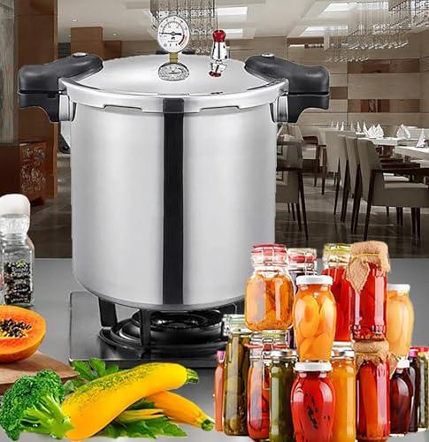 TSTQH 25 Quart Pressure Canner Cooker & all american pressure canners for canning & water bath canner | Pressure Gauge & Pressure Regulator | Induction Compatible & Pressure release 13 PSI (+/- 5%)