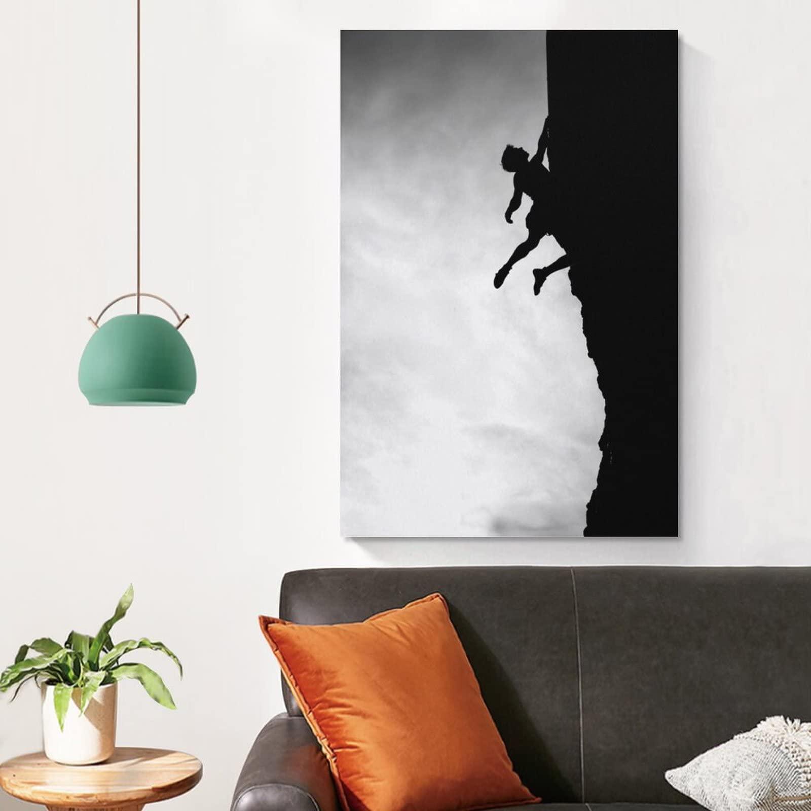 ToMart Rock Climbing Poster Black And White Wall Art Extreme Sports Men And Teens Inspirational Wall Art An Canvas Painting Posters And Prints Wall Art Pictures for Living Room Bedroom Decor 24x36inch(60x90
