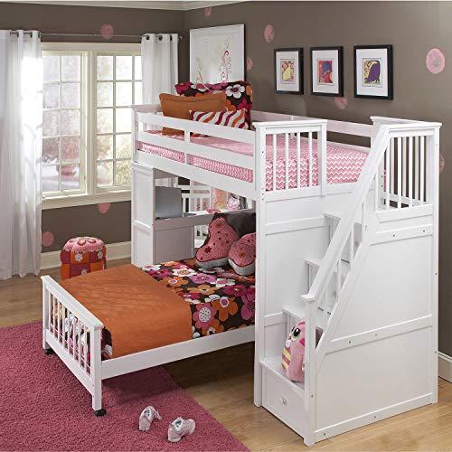 Hillsdale Hillsdale NE Kids School House Stair Loft with Desk End and Twin Lower Bed