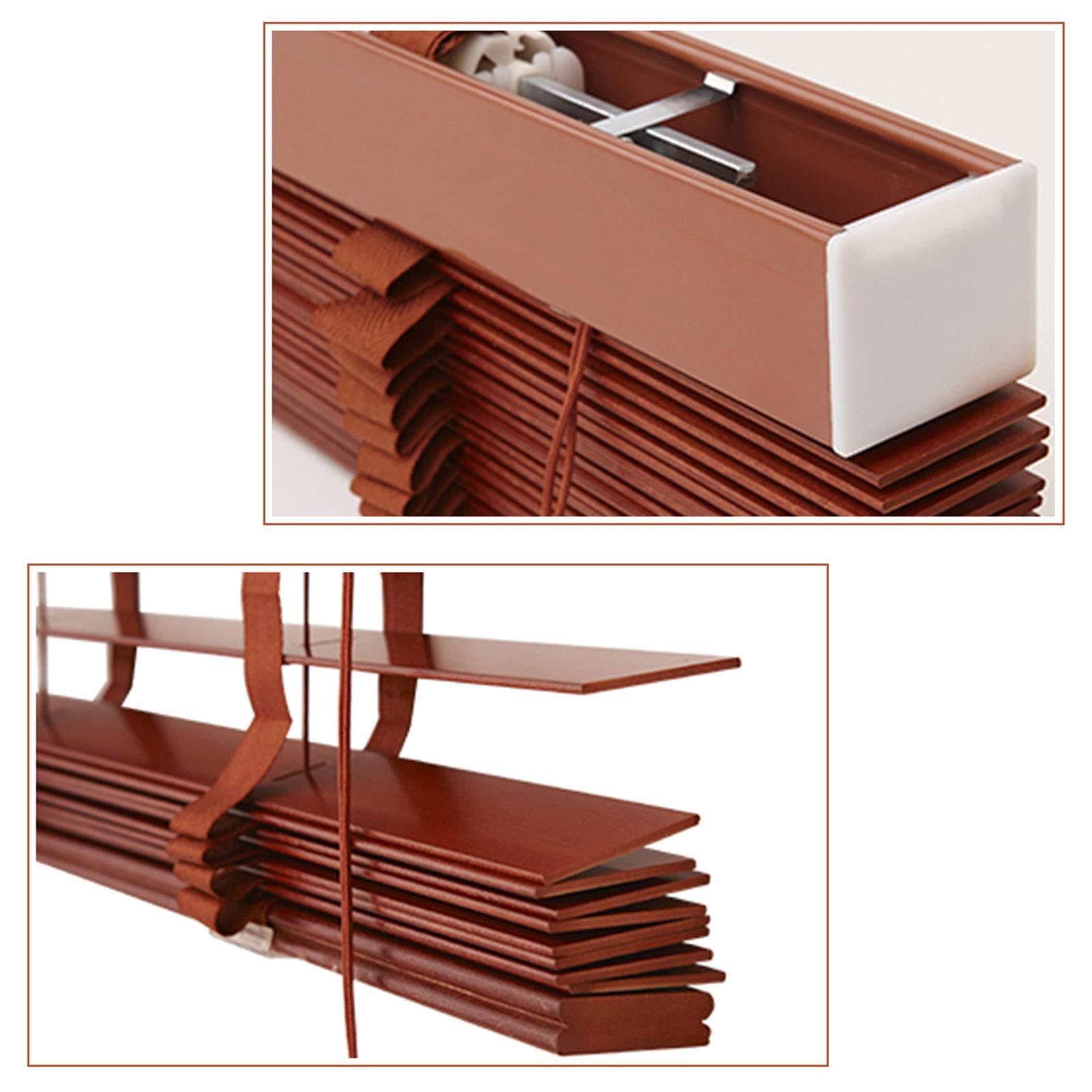 Jolan Window Blinds,Wooden Blinds,Shades for Home,Semi-Blackout,Dark Oak,Faux Wood Blinds,with Lifter.,50x90cm/20x35in