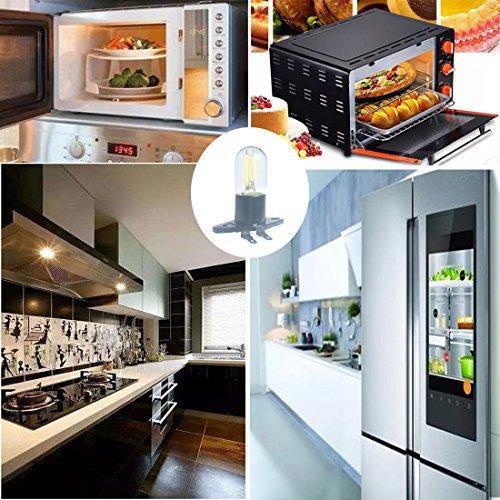 qlee QLEE Led Filament Light 1.5w Z187 Microwave Bulb 125v 20w Equivalent Incandescent Lamps for Galanz Refrigerator Microwave Oven Electrical Range Hood Indicator Light (2 Pack, Z187 Base,5000K)