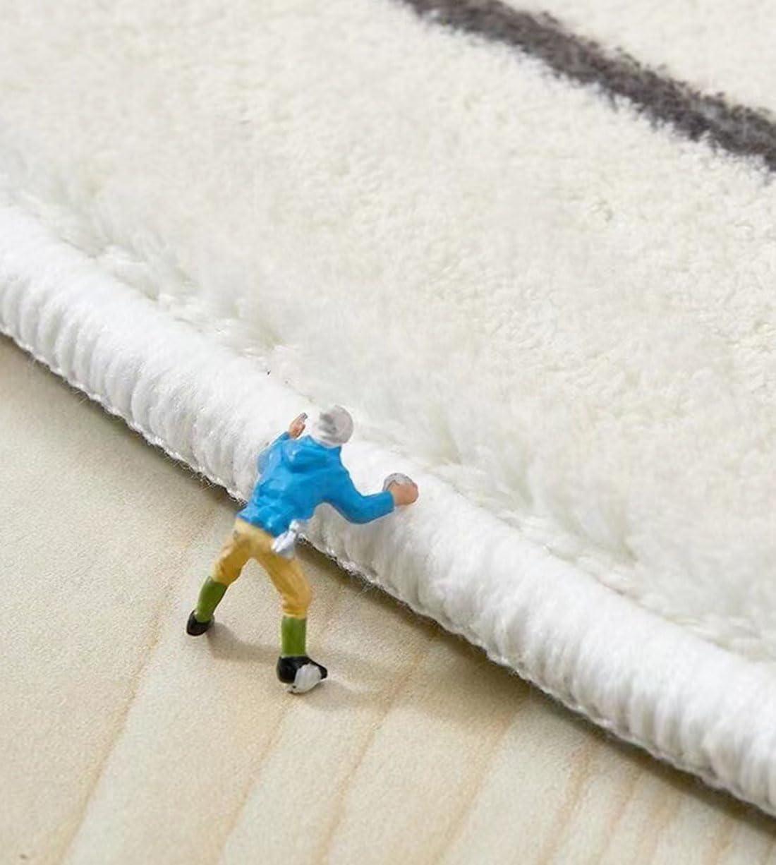 Mamatong Beige Contemporary Modern Abstract Round Area Rug for Living Room Bedroom Dining Room Irregular Shaped 10 feet Carpet Home Office Washable Wool Rug