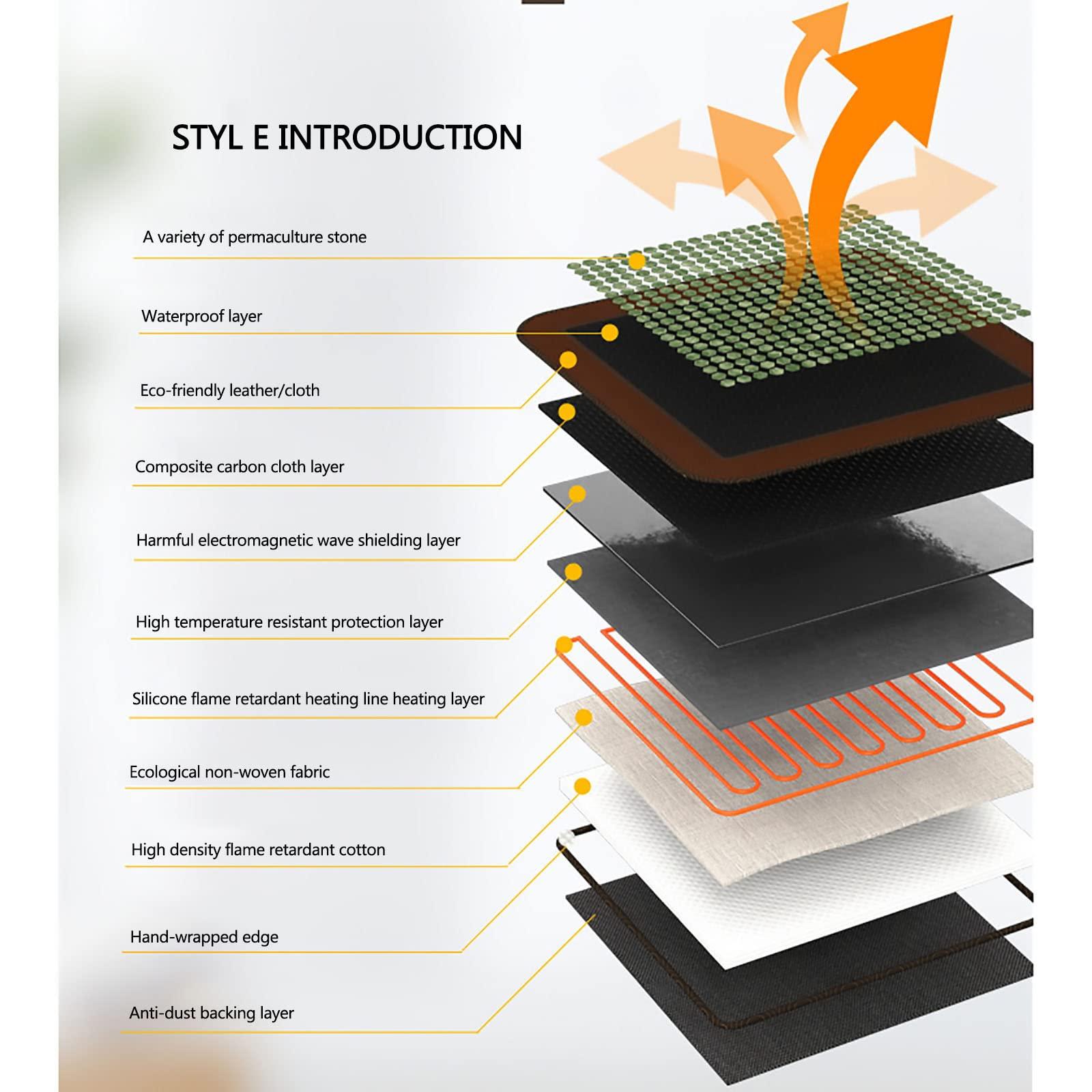 HAILM HAILM Massage Heating Mattress, Jade Electric Heating Mat with Overheat Protection and Smart Timer Setting, Surprise Gifts for Parents/Lovers/Friends, 31.4x75 Inch