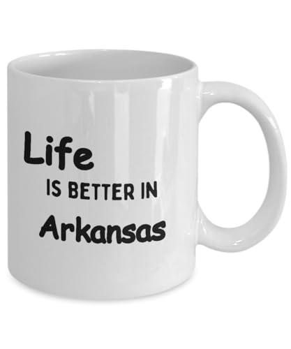Gearbubble Arkansas, Coffee Mug, Life Better In, I'd Rather Be, Gift For, City State Pride, Hometown Women, Men, Birthday, Study Travel Abroad Homesick