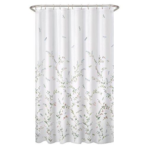 MAYTEX Maytex Dragonfly Garden Semi Sheer Fabric Shower Curtain, 70 x 72 Inches, Multi