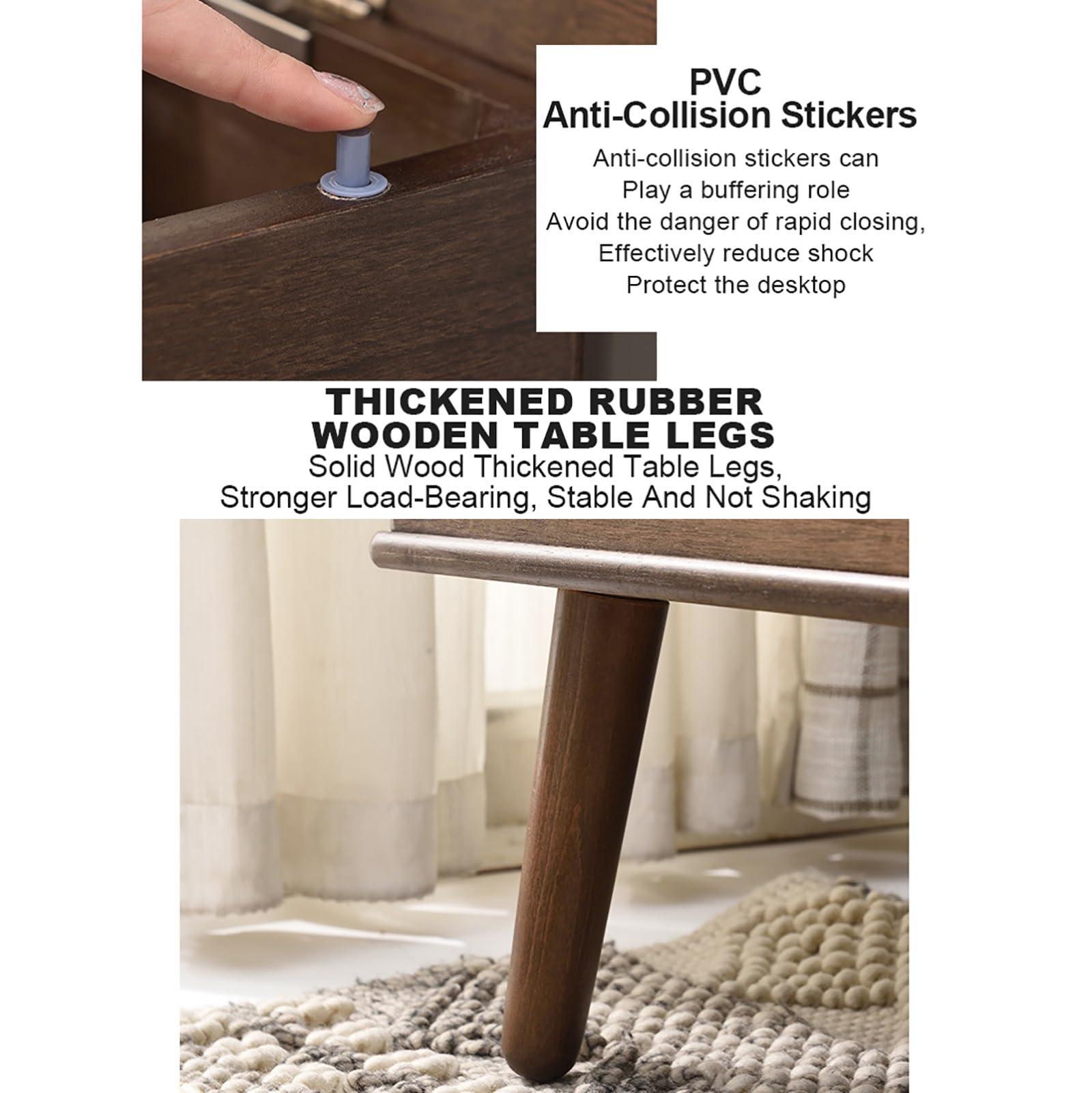 BAYTEWJX Small Vanity Table for Bedroom Vanity Desk with Mirror Makeup Vanity Table Front High-Definition Silver Mirror Large Storage Capacity Easy to Move Space-Saving for Women Girls Bedroom.(Walnut)