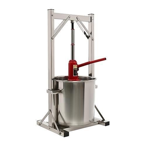 Gagalayong Gagalayong 22L Fruit Wine Press, Stainless Steel Cider Press with Hydraulic for Cider, Grape Wine Making Supplies and Equipment (Red) (red)