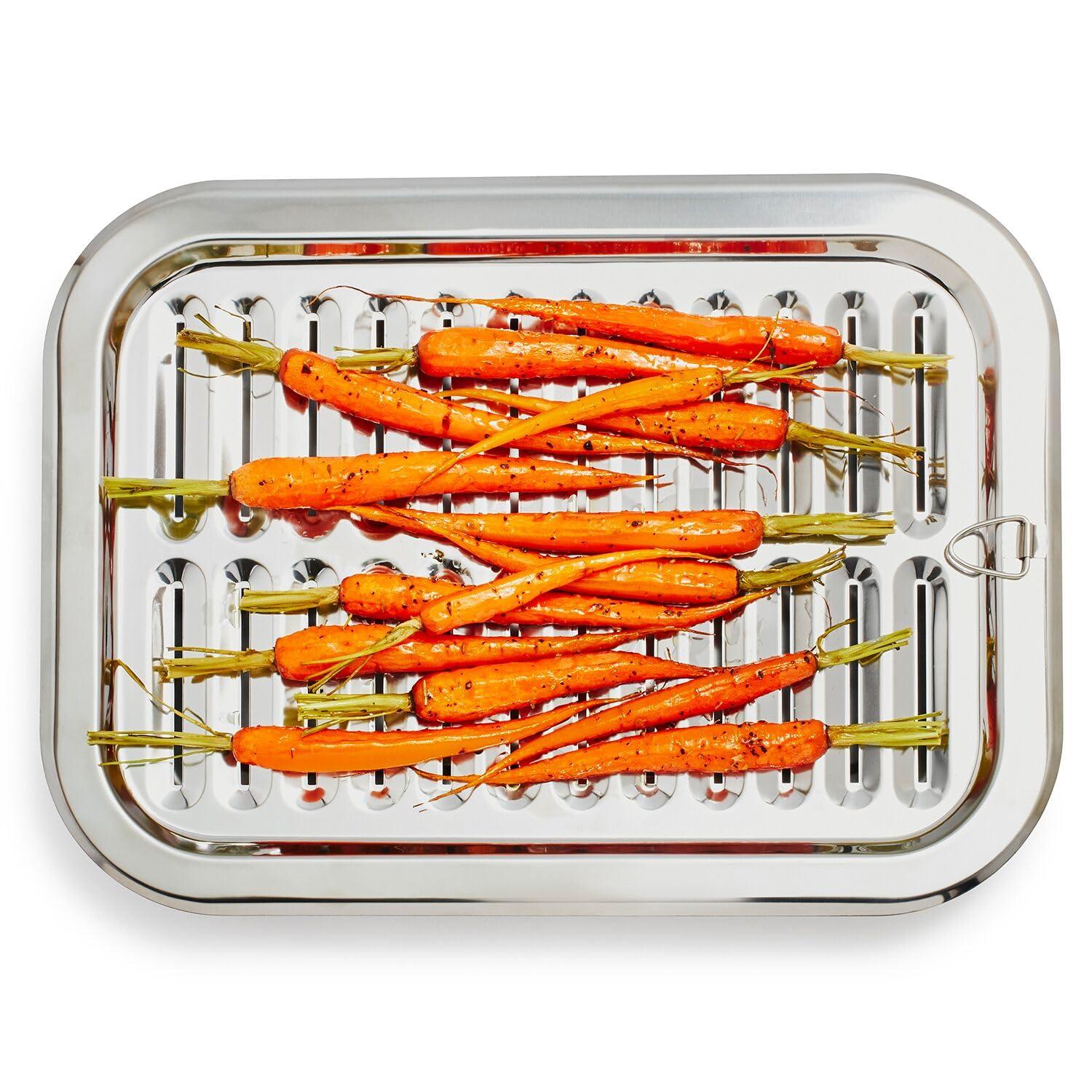 Sur La Table Sur La Table 12\" x 9\" Stainless Steel Broiler Pan includes Broiler Rack and Pan, Silver