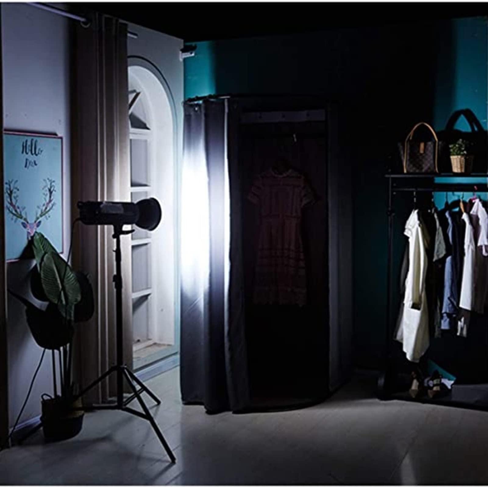 JIANFEI Clothing Store Fitting Room, Portable Changing Room, Dressing Room for Privacy Protection, Include Shading Curtain, Hanging Rod (Color : Gray, Size : 90x200cm)