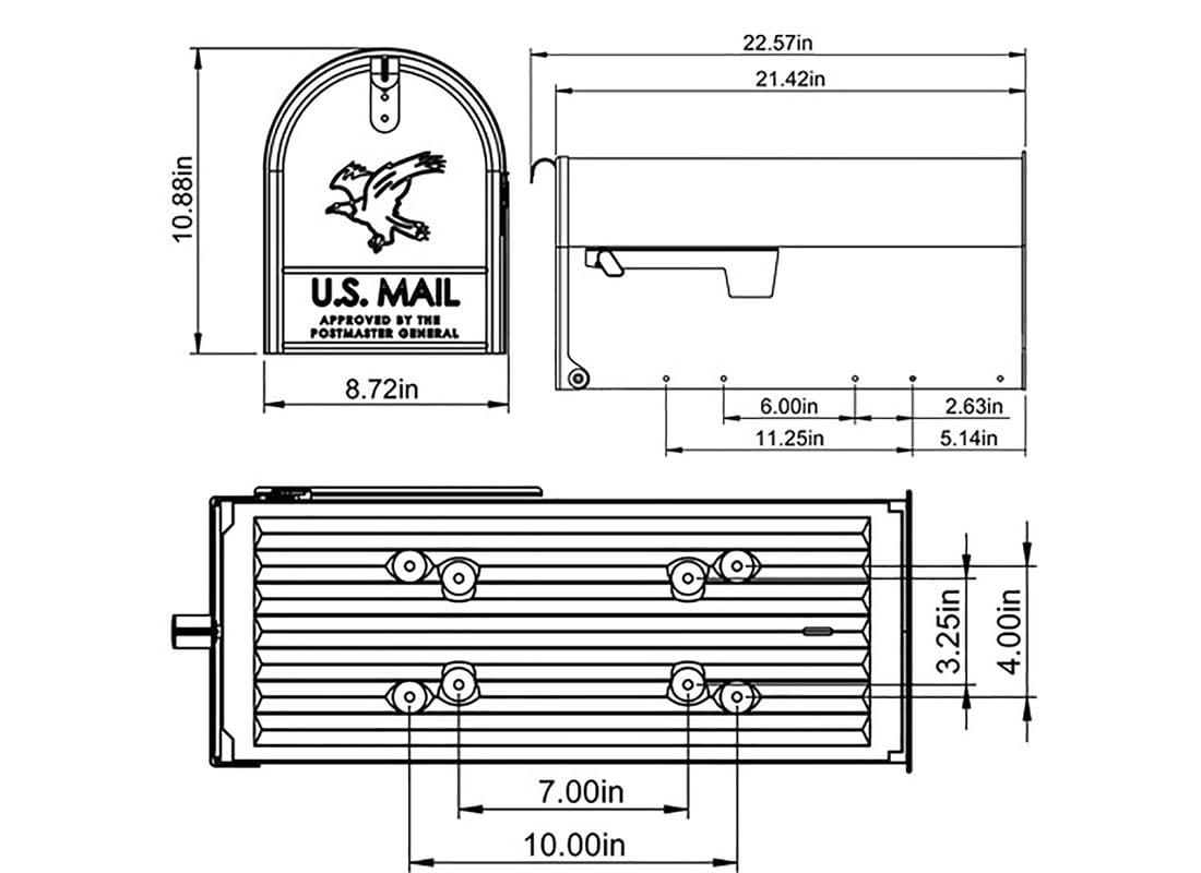 Gibraltar Mailboxes Gibraltar Mailboxes Elite Large Capacity Galvanized Steel Green, Post-Mount Mailbox, E1600G00