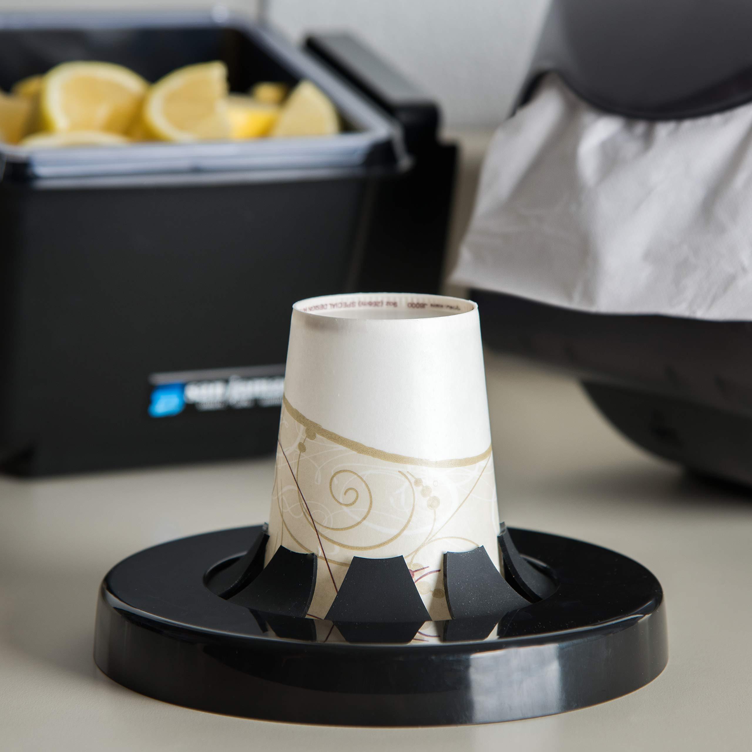 San Jamar San Jamar Euro Sentry In-Counter Cup Dispenser 4-24 Oz Cups with Adjustable Lever for Restaurants, Dining Halls, and Fast Food, Plastic, 23.5 Inches, Blue