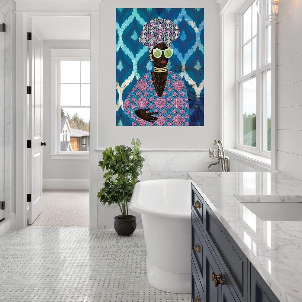 Fine Art Canvas Fine Art Canvas Modern Turban Queen Canvas Wall Decor by Artist Nikki Chu for Living Room, Bedroom, Bathroom, Kitchen, Office, Bar, Dining & Guest Room - Ready to Hang - 35 in x 46 in