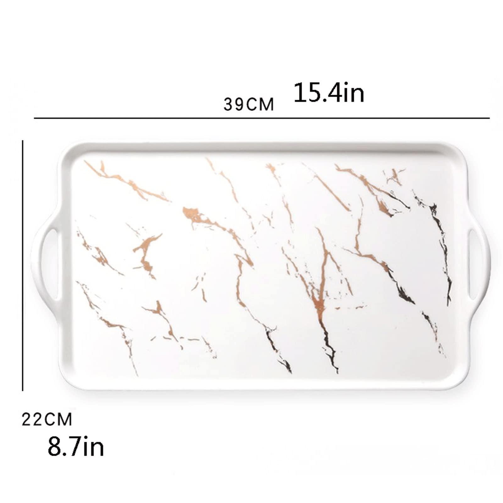 ULTRAWAVE ULTRAWAVE Trays for Serving Ceramic Tray Serving Tray Rectangular Tray with Handle Portable Tray Living Dining Tray White Dinner Tray