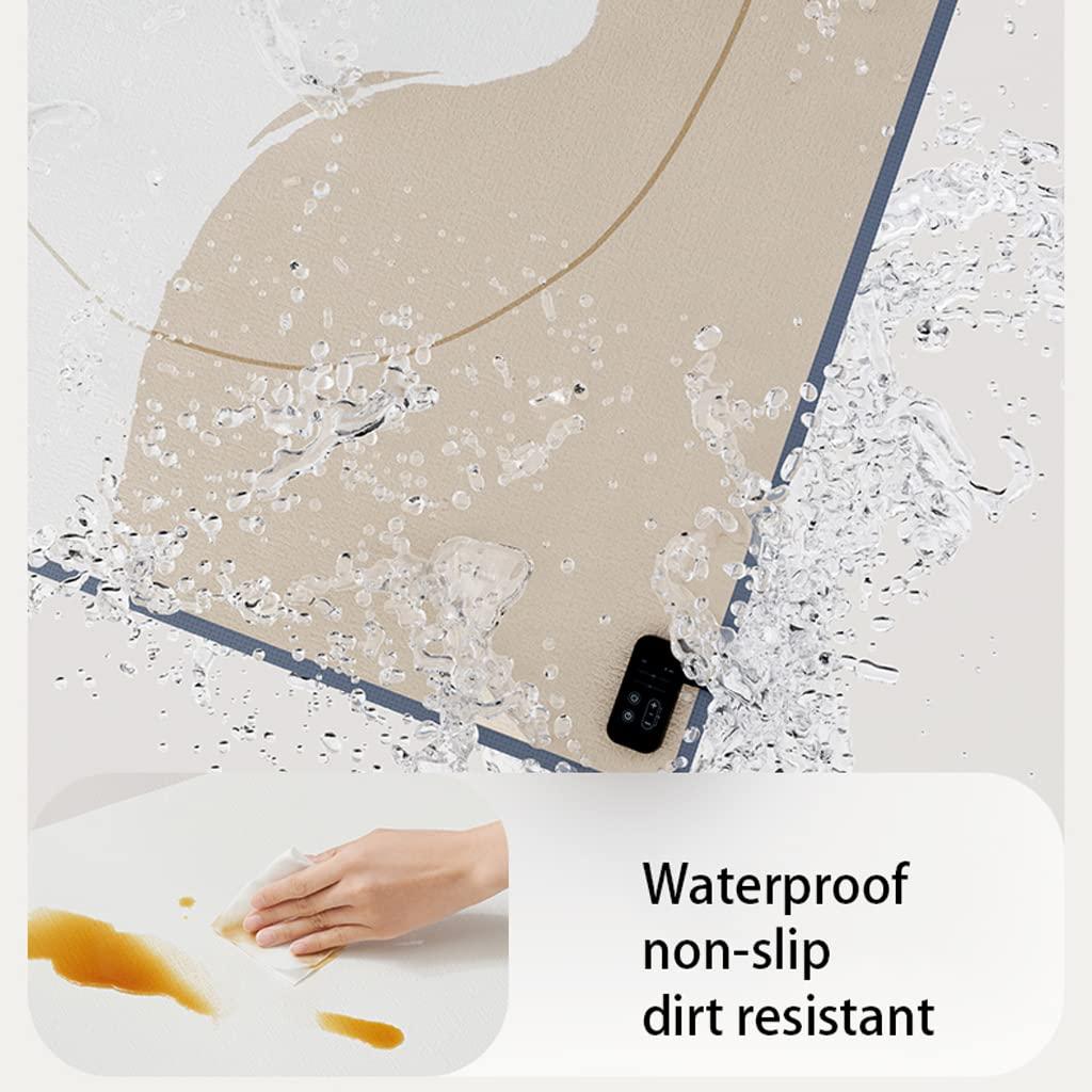 OLOTU OLOTU Under Rug Heating Mat Remote Control Heated Floor Mat Carbon Crystal Floor Heating Mat with Timer, 4 Levels Electric Floor Rug for Home