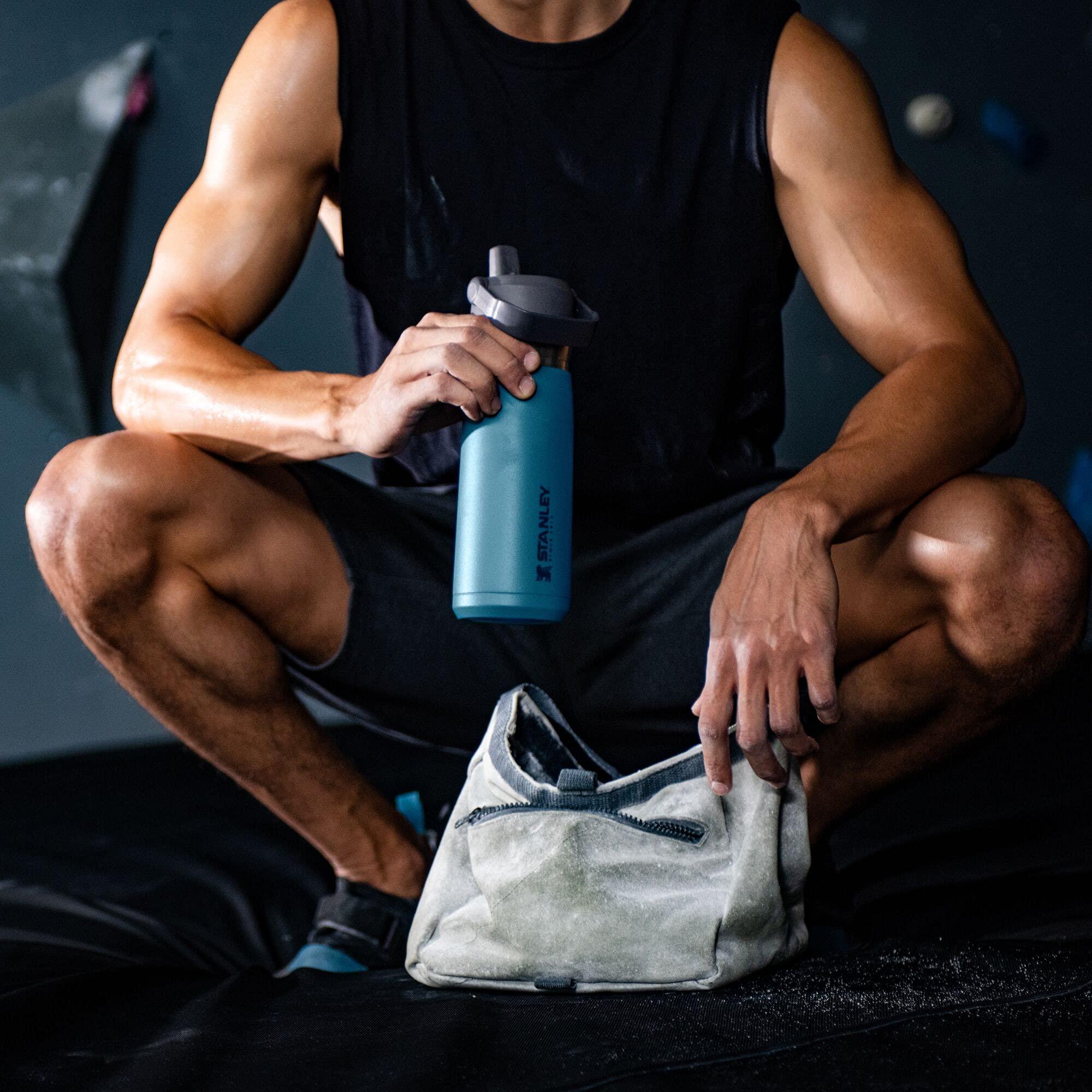 STANLEY Stanley IceFlow Stainless Steel Bottle with Straw, Vacuum Insulated Water Bottle for Home, Office or Car, Reusable Leak Resistant Cup with Straw and Handle Aloe, 22OZ