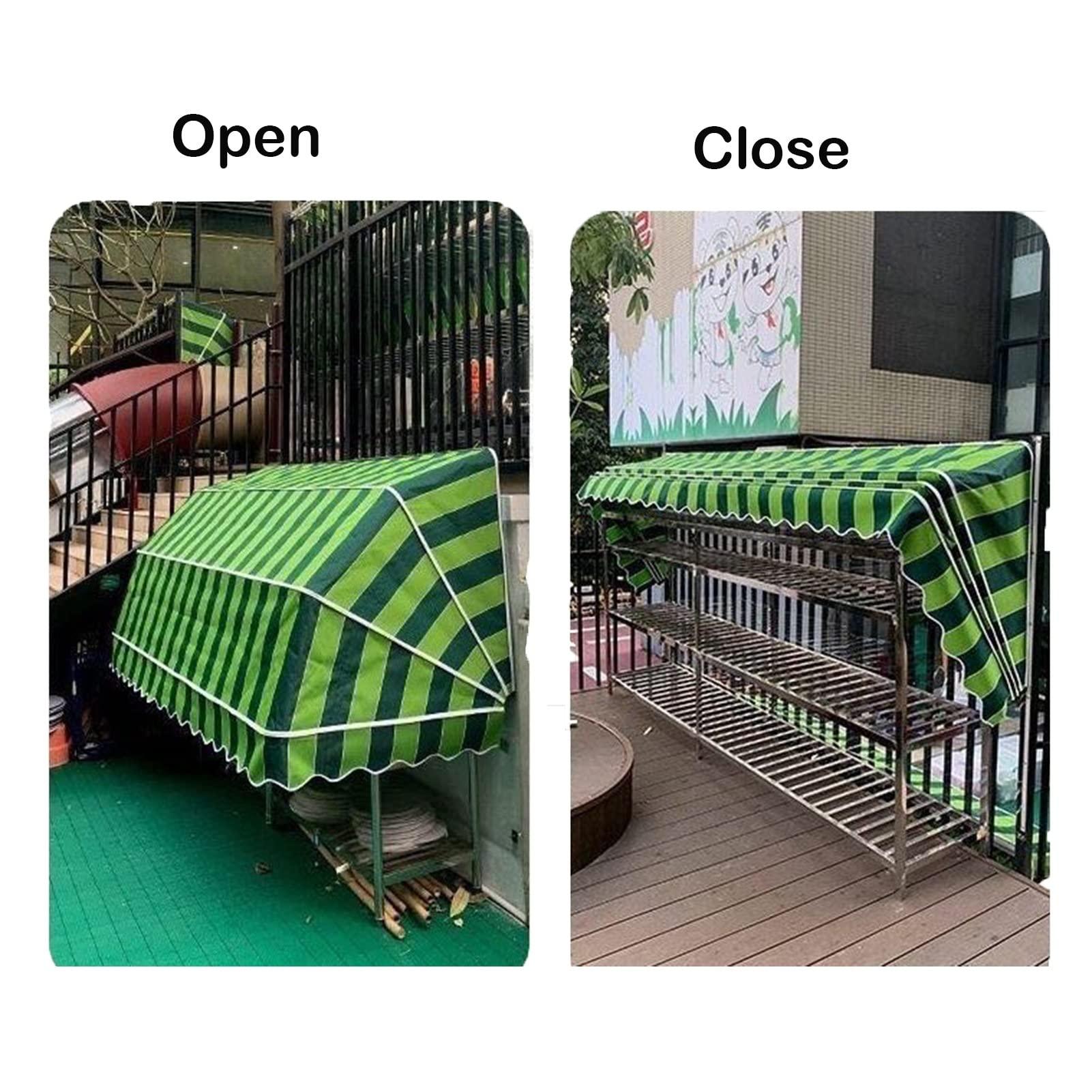 HomeLoft Basics Window Door Awning Canopy| Entry Door Front Door Awning for Sun Shutter, UV, Rain, Snow Protection,Fully Assembled(Color:Dark Green,Size:135x60x60cm)