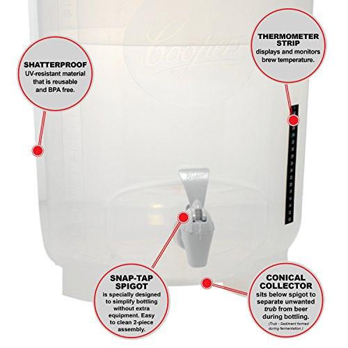 Coopers Coopers DIY Beer Home Brewing 6 Gallon All Inclusive Craft Beer Making Kit with Patented Brewing Fermenter, Beer Hydrometer, Brewing Ingredients, Bottles and Brewing Accessories