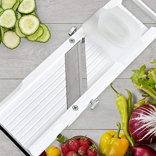 Benriner Benriner Mandoline Slicer with 4 Blades, Japanese Stainless Steel, BPA Free, 12.75 x 3.625-Inches, Beige