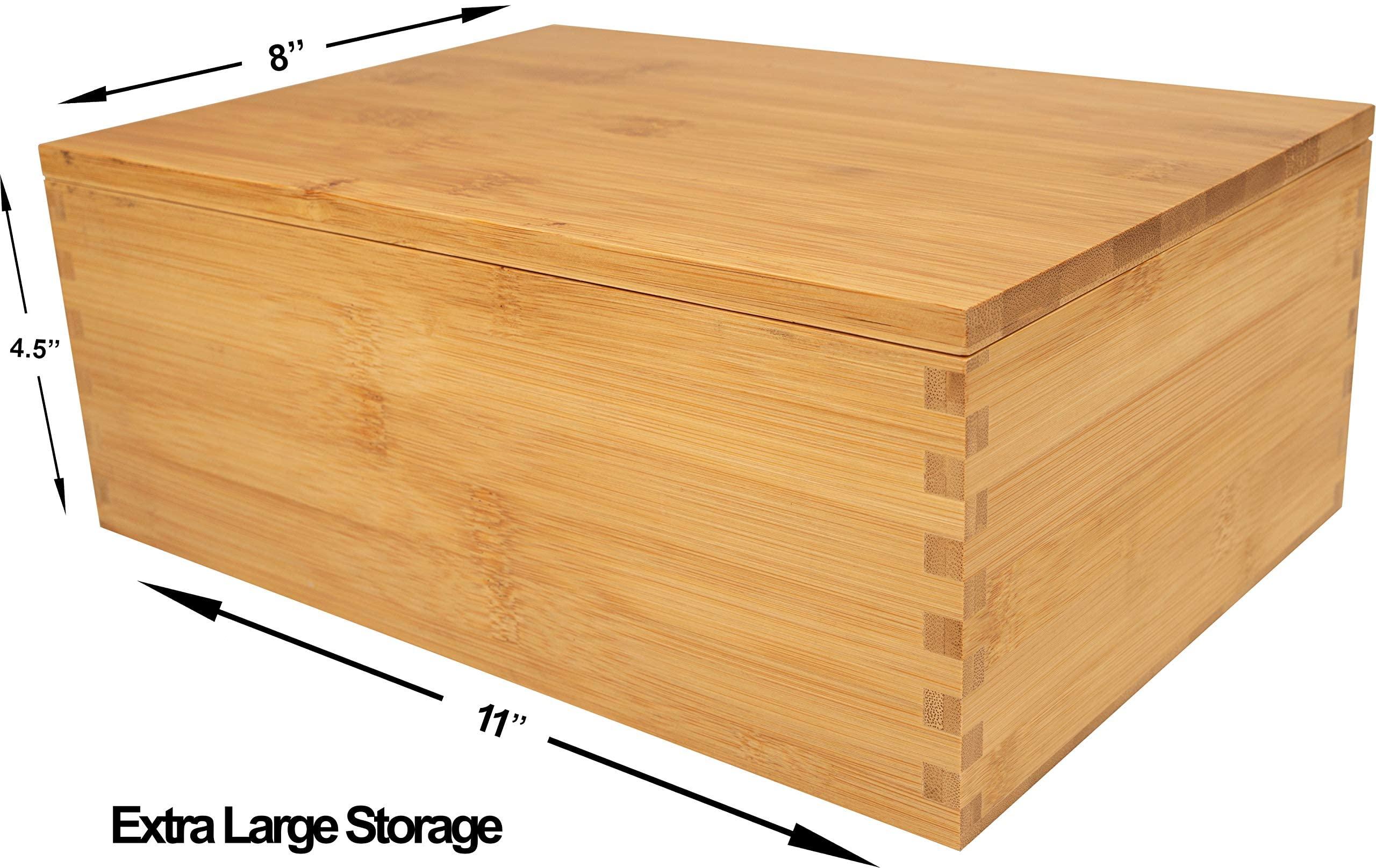 Blake & Lake Blake & Lake Wooden Storage box with Lid - Large Wood Keepsake boxes - Gift Box with lids Store Photos Keepsakes Jewelry Colectibles Treasures - Dovetail Design (Natural)