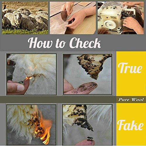 Dofover Dofover Luxurious Sheepskin Long Wool Square Car Seat Cushion Fur Covers Chair Pads White (19.7')