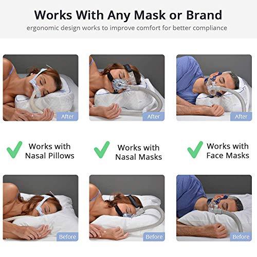 Contour Contour CPAPMax 2-in-1 Cooling Plush CPAP Comfort Pillow - Reduce Air Leaks, Hose Tangles, Mask Discomfort & Adjust Thickness, for Side, Stomach, Back Sleepers, All Masks - Works 1st Night