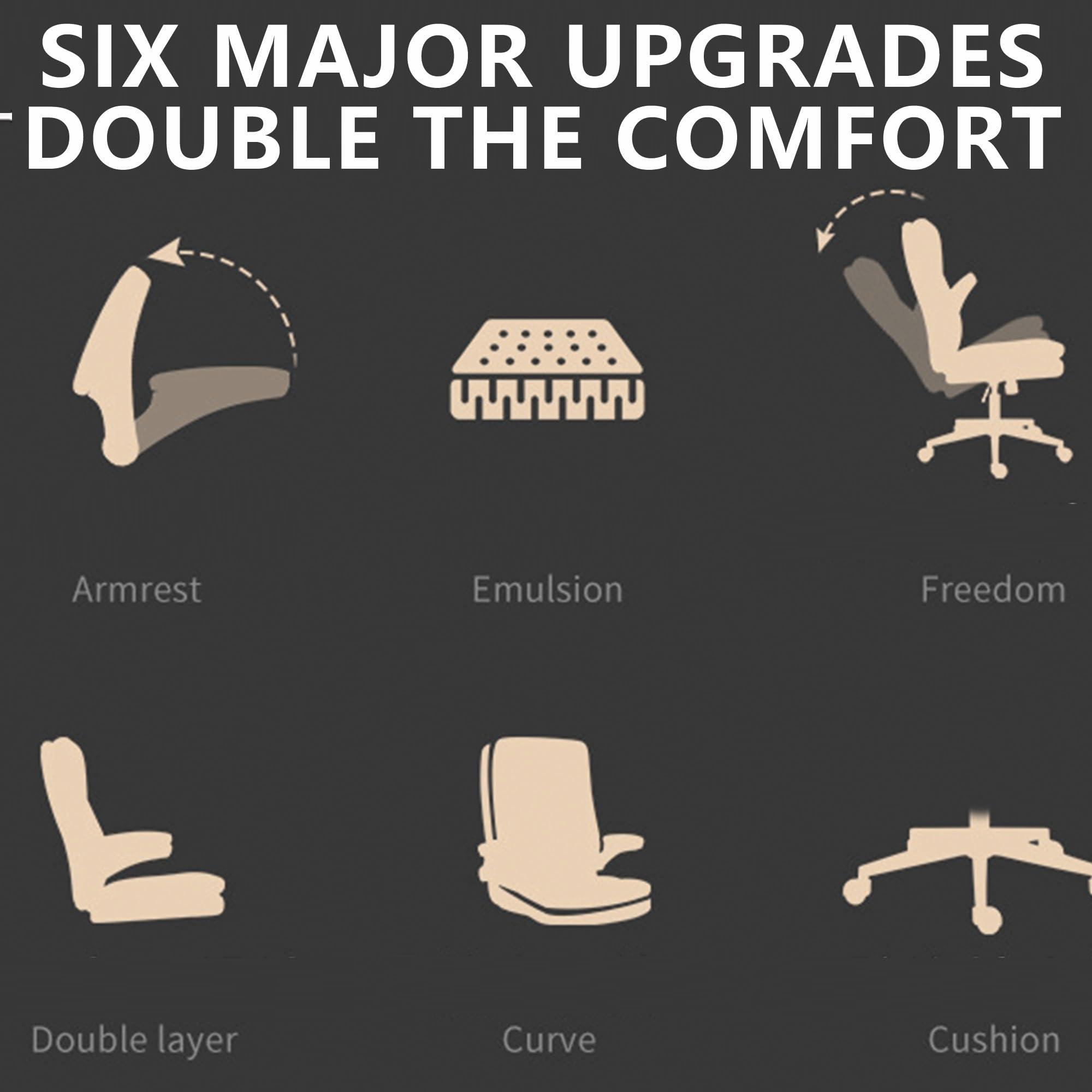 Guangy Guangy Ergonomic Office Gaming Chair-Adjustable Computer Desk Chair 90 Rotating Armrests,125 Recline,Thick Backrest,Anti-Slip Cushion-for Home Office,Study,Working,Executive,Living,Bedroom (Pink)