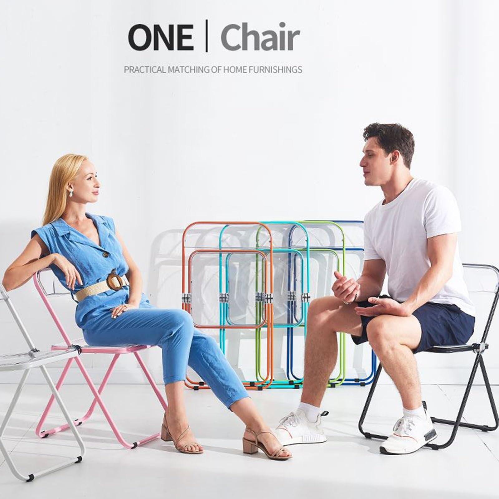 Diodceraic Acrylic Chair,Clear Chair Foldable And Stackable,Acrylic Folding Chair, Transparent Modern Clear Folding Dining Chairs,Transparent Armless Foldable Chair,for Bedroom, Living Room, Dining,Study Room (