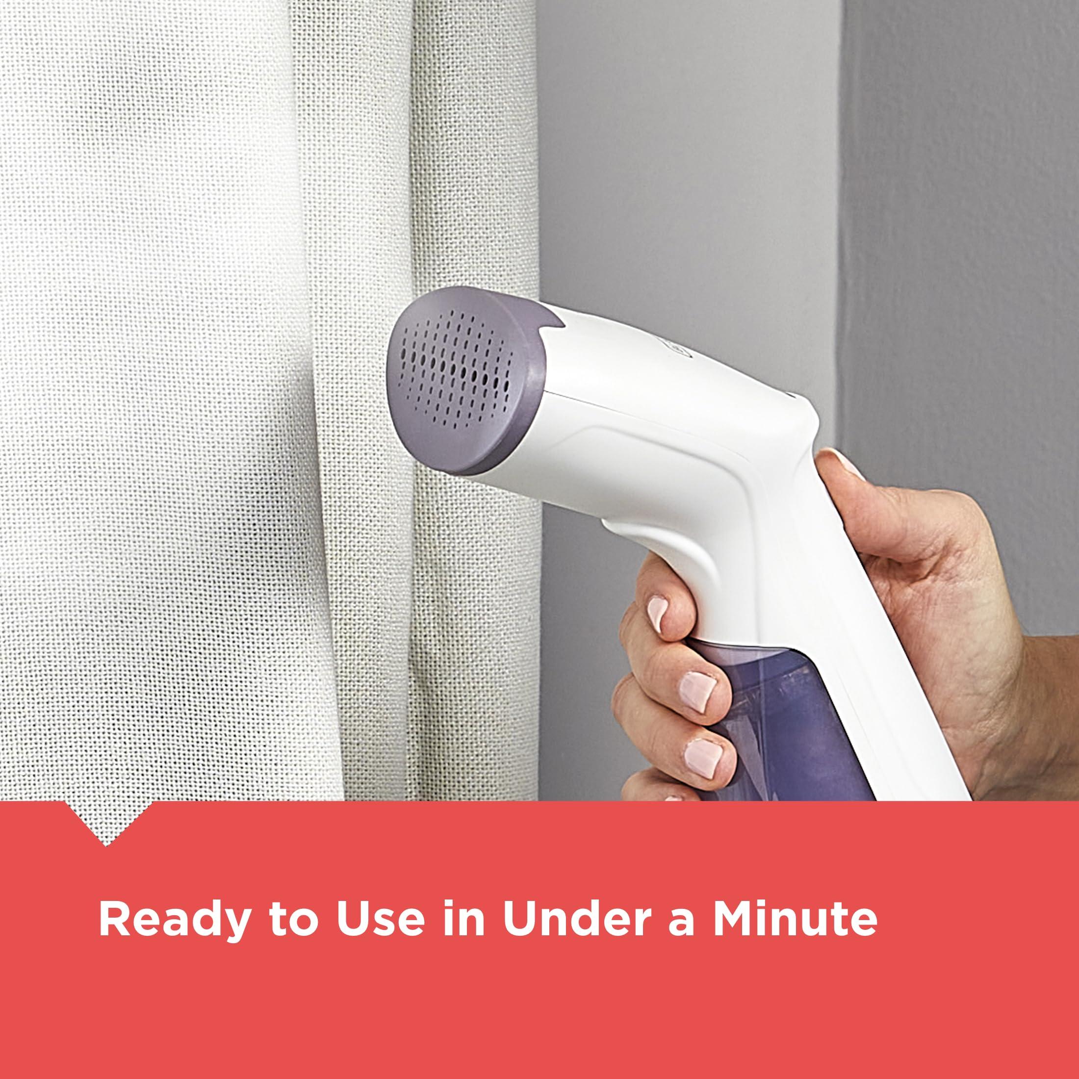 BLACK+DECKER BLACK+DECKER Compact Handheld Steamer, HGS012P, 25-Second Heat Up, 1000 Watts, Removes Wrinkles from Fabrics, Clothing and Upholstery