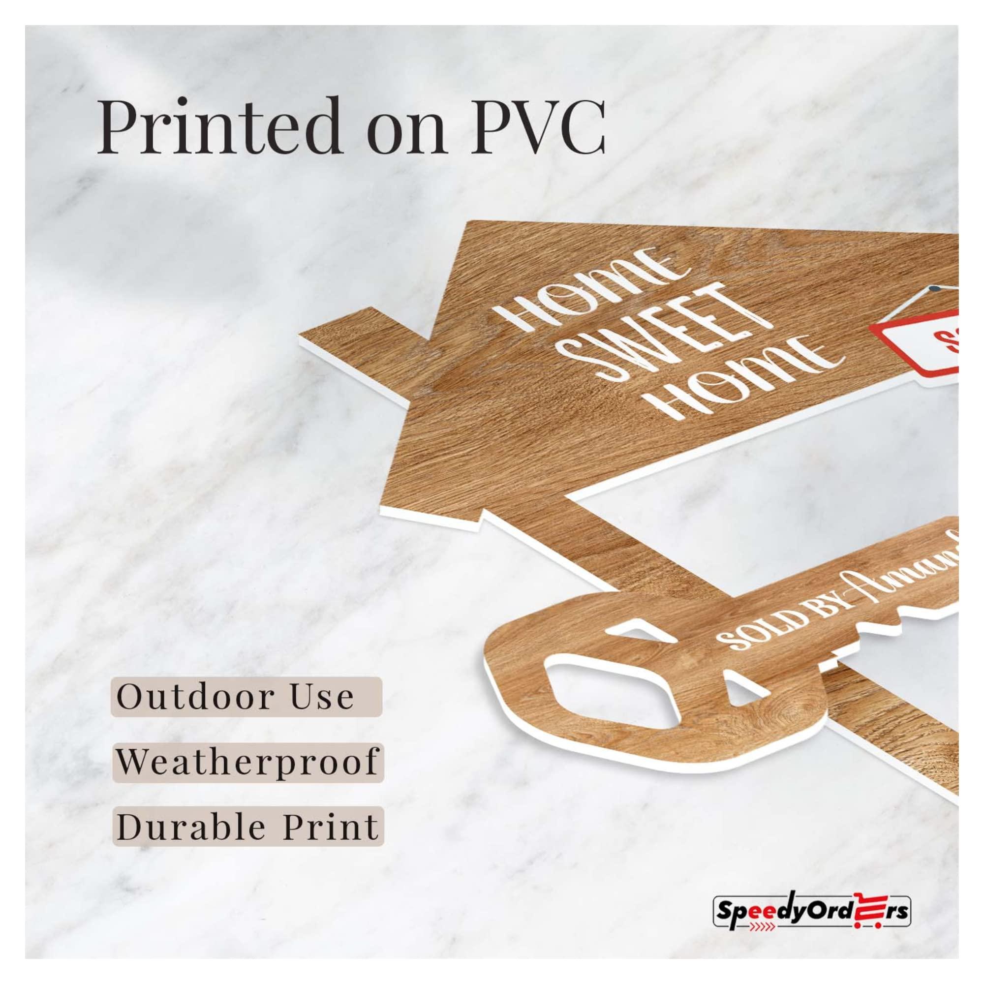 SPEEDYORDERS House Key Photo Prop Signs Real Estate Sign Home Owner Gift Realtor Custom Key Prop Home Decor Realtor Gifts Custom Sign Sold Sign Real Estate Gifts For Realtors - Bundle Bright Wood Key Size M