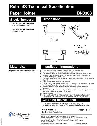 Moen Moen DN8308CH Retreat Collection Double Post Pivoting Toilet Paper Holder, Chrome