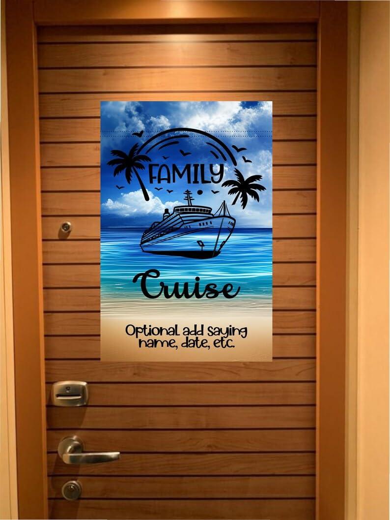 Krista Custom Creations Personalized Custom Magnetic Cruise Door Sign Banner, Large Ship Door Decoration for Stateroom, Vacation, Birthday, Anniversary, Holiday, Flag Magnet, several sayings available