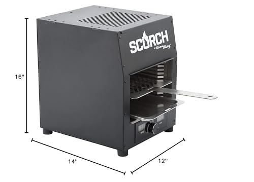 Flame King Flame King Scorch Smokeless Infrared Electric Broiler for Indoor Use, Fits on Kitchen Counter, Insulated, Comes with Broiler Tray Black