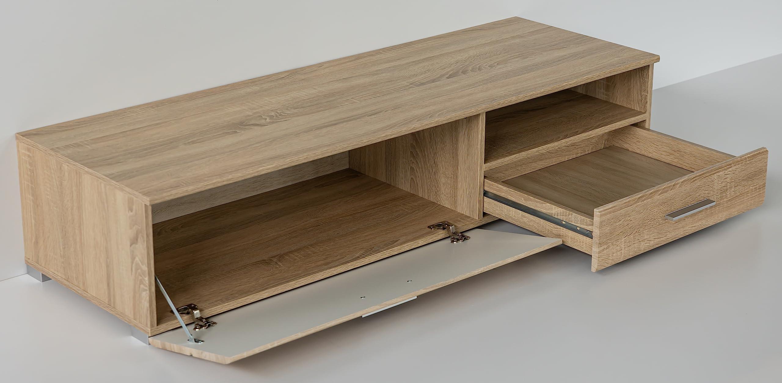 URBANIEN URBANIEN 60 Inch TV Stand Console Entertainment Center with Drawer, One Storage and Open Space Compartments. Accommodates up to 70 TV. Contemporary Style. Perfectly Match Any Living Room.