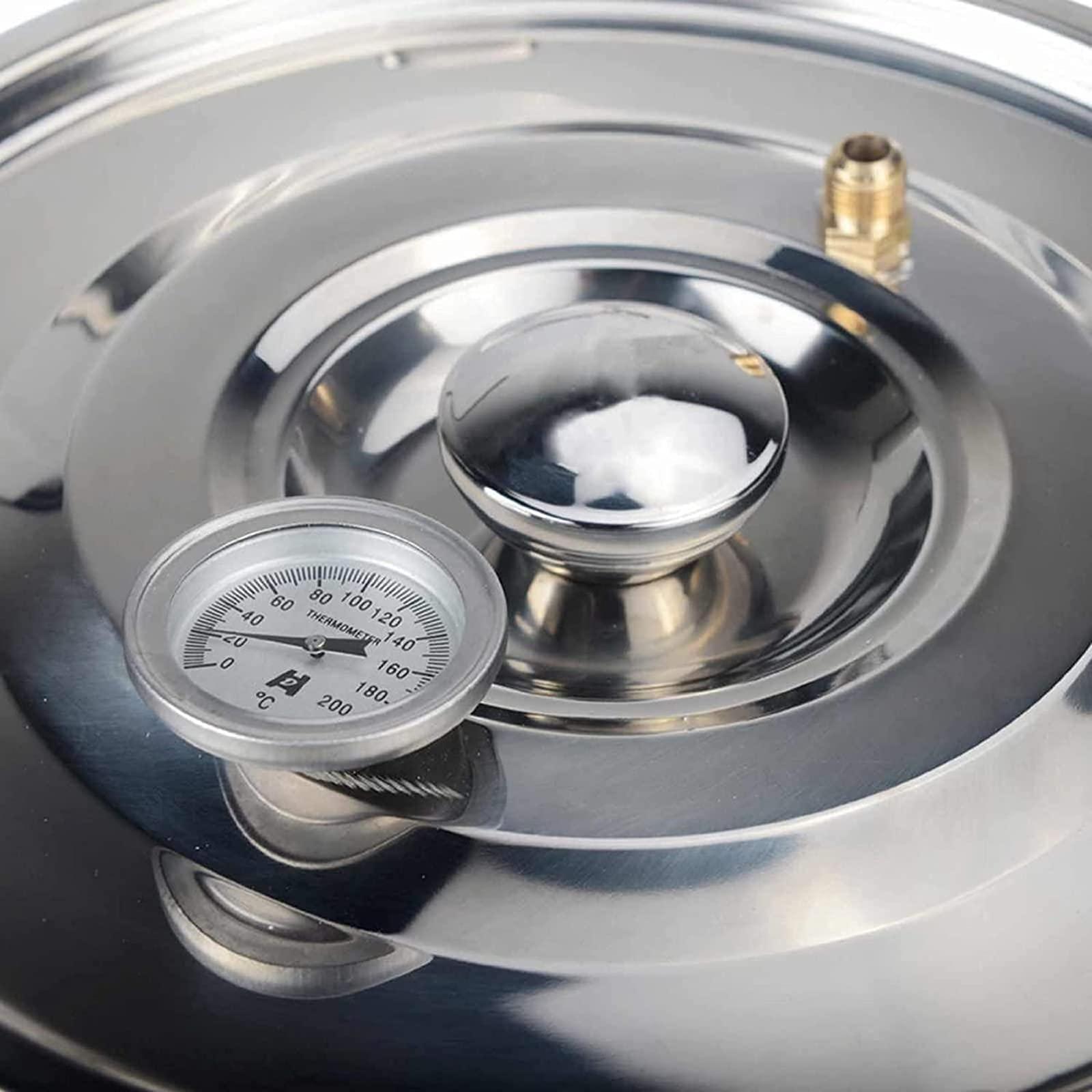 HKMA Water Distiller, Stainless Steel Still Wine Making Boiler Home Kit with Thermometer,12l/3gal