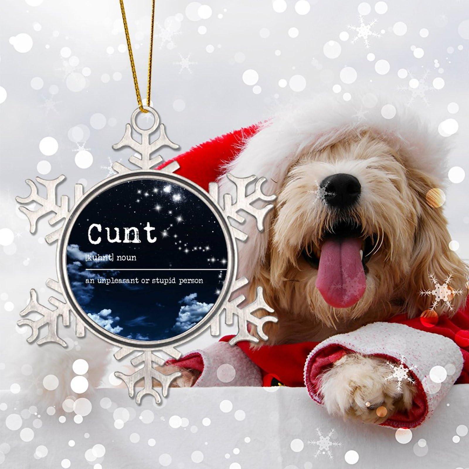 CowkissSign CowkissSign Cunt Ornaments - Christmas Cunt Definition Ornament - Typography Post Print Christmas Stocking Filling Gift Noun Definition Christmas Ornaments New Year Gift to Family