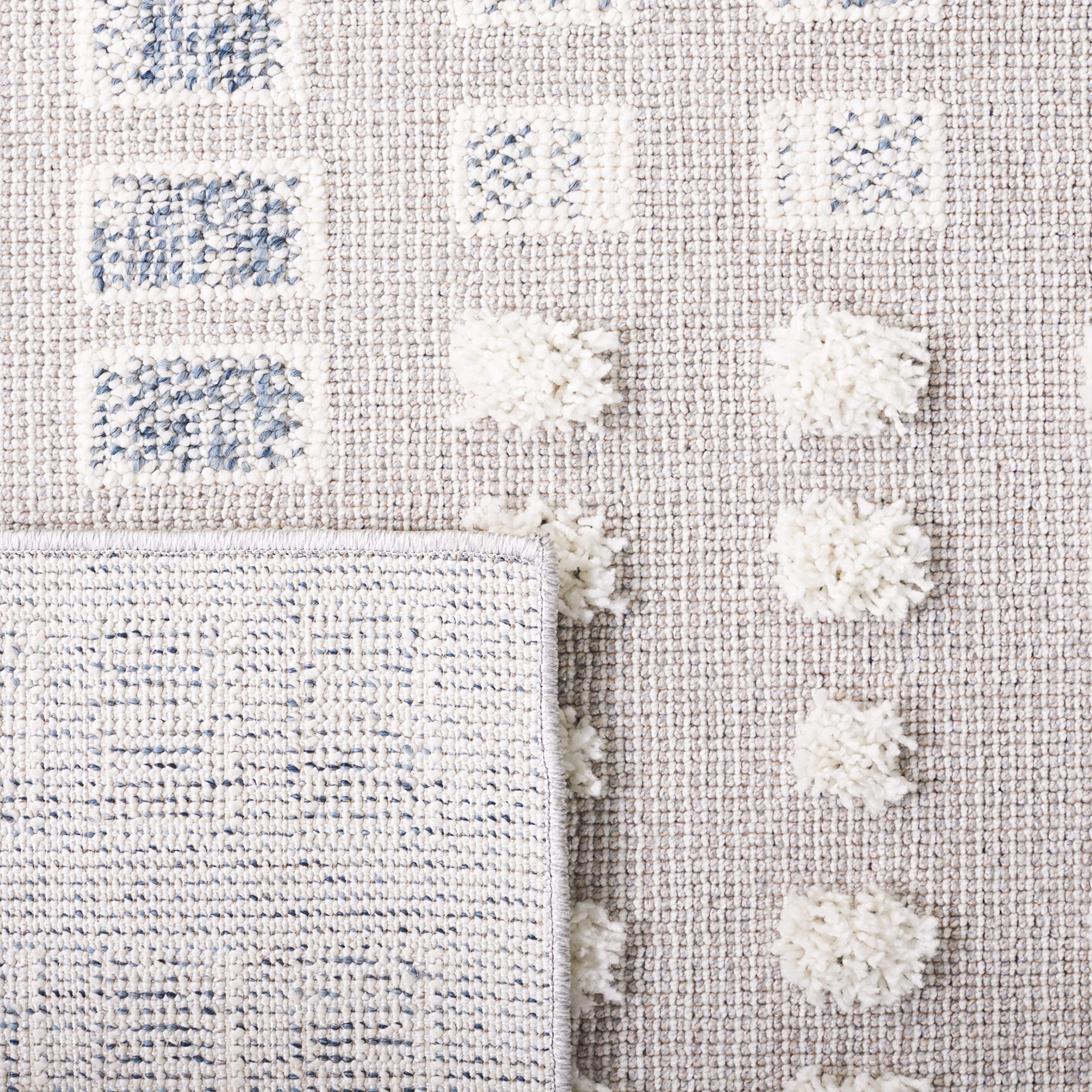 Safavieh SAFAVIEH Trends Collection Area Rug - 6'7" Round, Grey & Ivory, Modern Textured Design, Non-Shedding & Easy Care, Ideal for High Traffic Areas in Living Room, Bedroom (TRD122F)