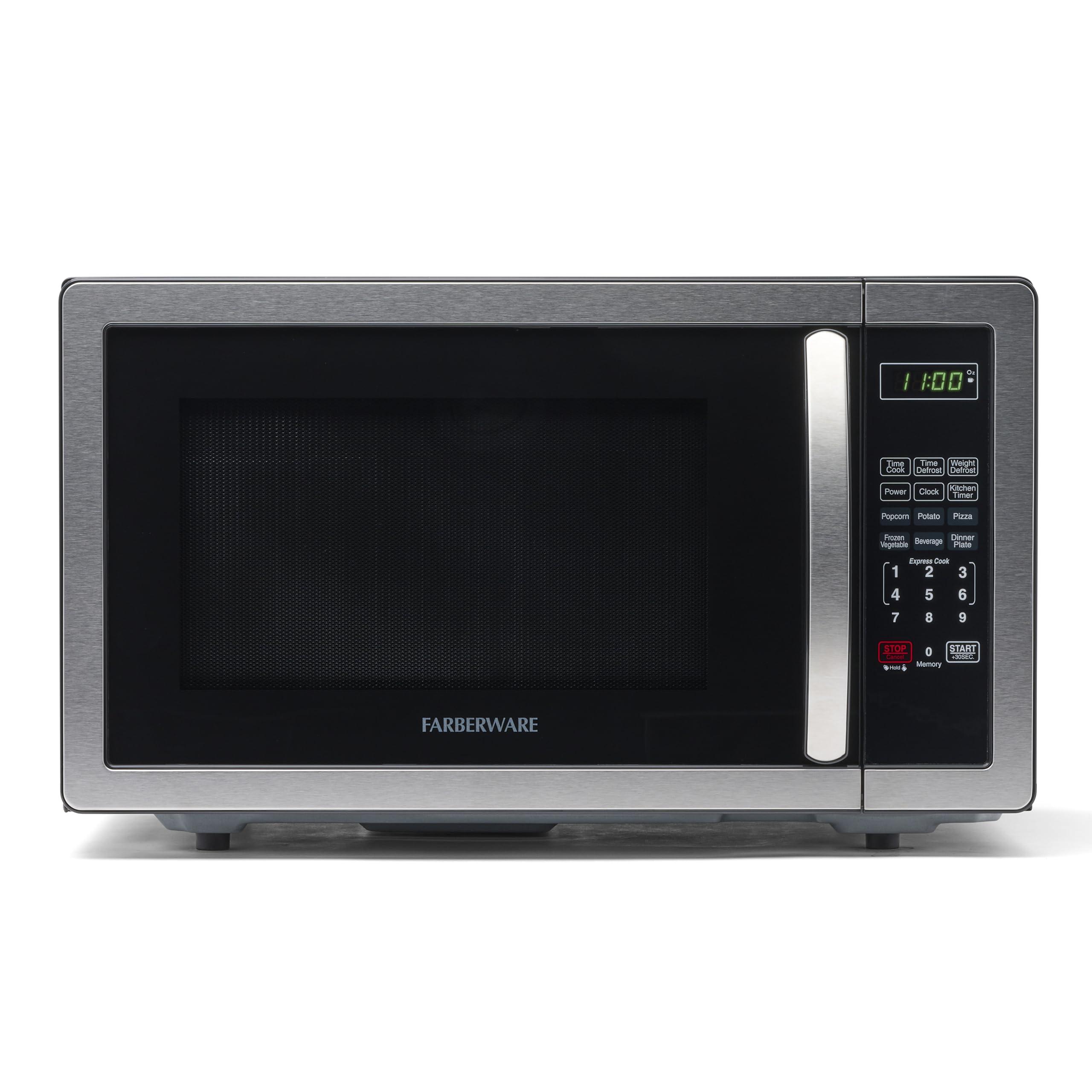 Farberware Farberware Countertop Microwave 1000 Watts, 1.1 cu ft - Microwave Oven With LED Lighting and Child Lock - Perfect for Apartments and Dorms - Easy Clean Stainless Steel