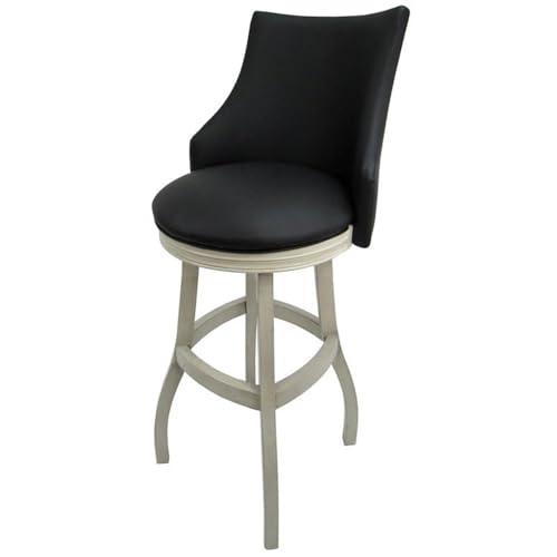 Tobias Designs Inc. Tobias Designs Bellissima 34\" Swivel Wood Extra Tall Bar Stool in Black/White