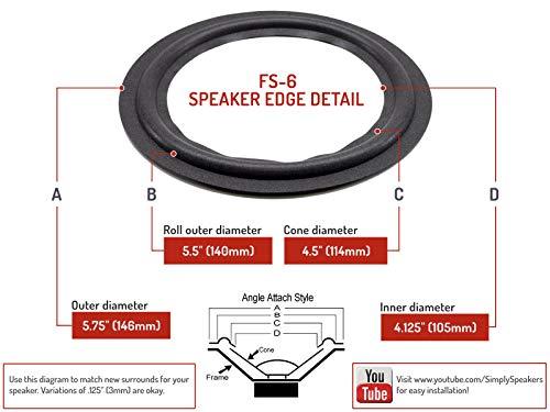 Simply Speakers Advent 6 Inch Foam Speaker Repair Kit FSK-6 (Pair)