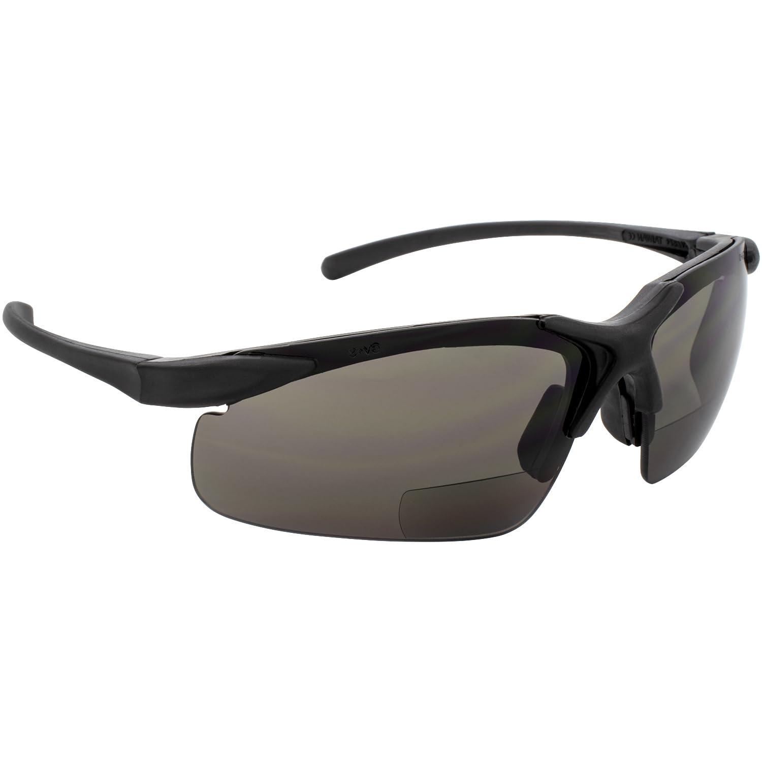 Global Vision Global Vision Apex Bifocal Safety Glasses UV400 Magnifying Reading Eyewear 2.50 Magnifier Smoke Lens